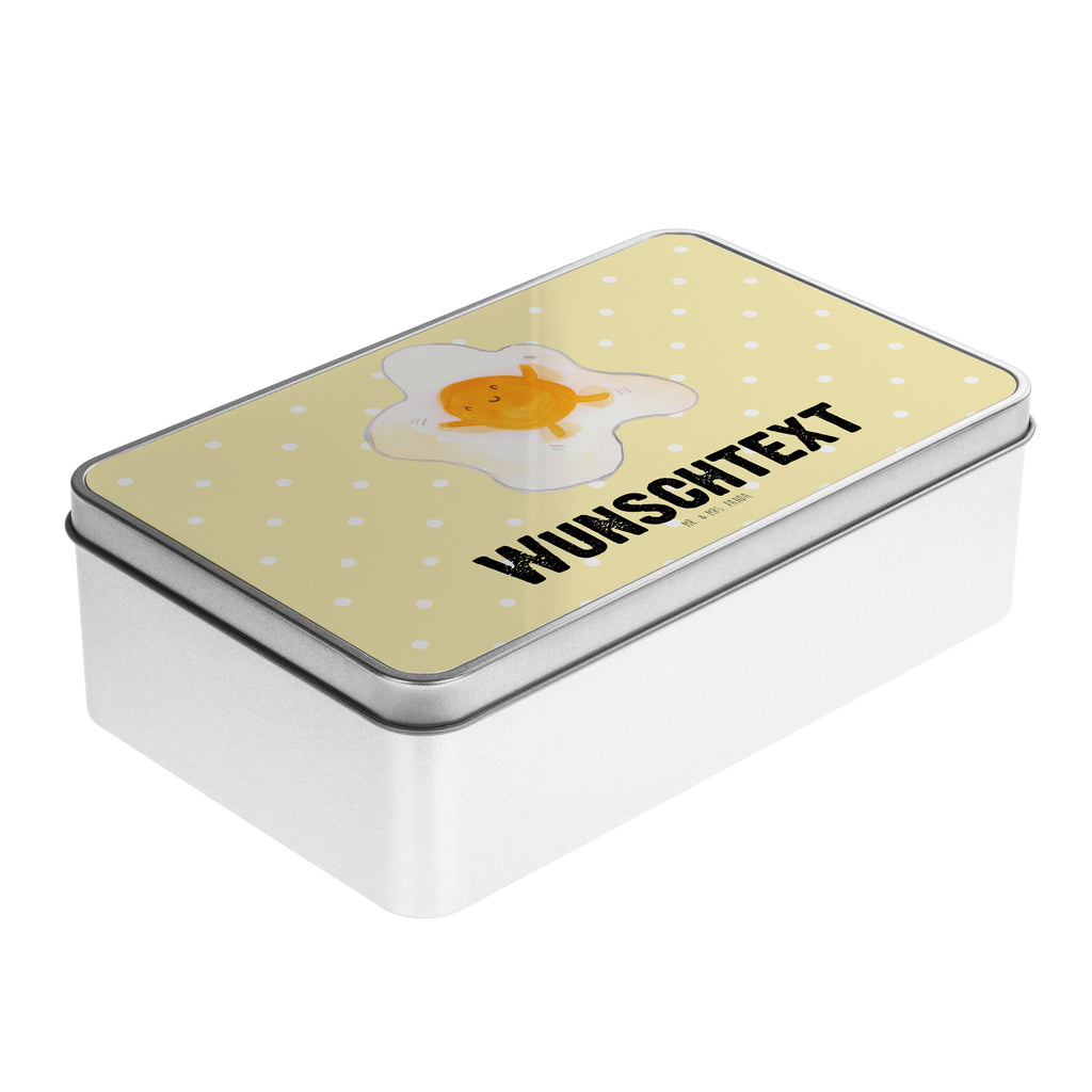 Personalisierte Metalldose Spiegelei Personalisierte Metalldose, Dose mit Namen, Namensdose, Kiste mit Namen, Namenskiste, Tiermotive, Gute Laune, lustige Sprüche, Tiere, Ei, Spiegelei, Schön, Tag, Glücklich, Liebe