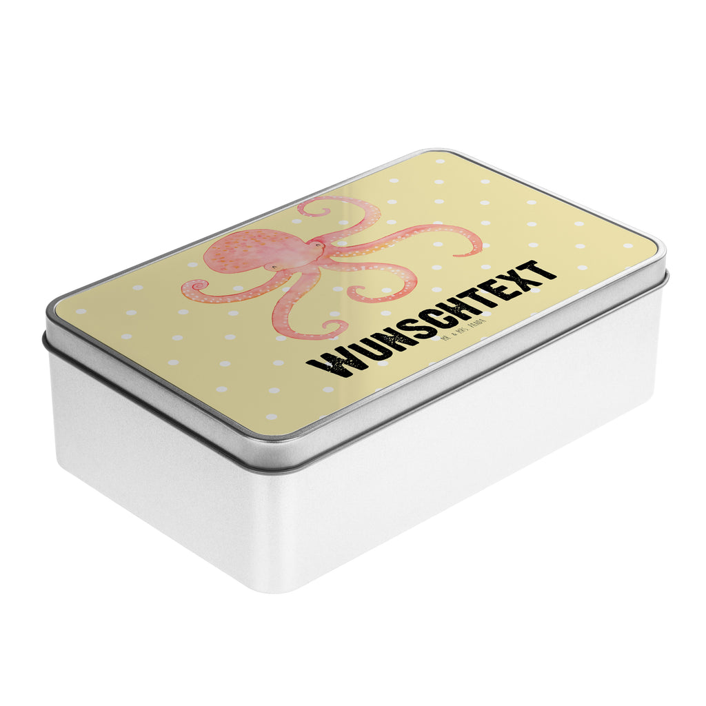 Personalisierte Metalldose Tintenfisch Personalisierte Metalldose, Dose mit Namen, Namensdose, Kiste mit Namen, Namenskiste, Tiermotive, Gute Laune, lustige Sprüche, Tiere, Meer, Meerestier, Krake, Tintenfisch, Arme, Wasser, Ozean