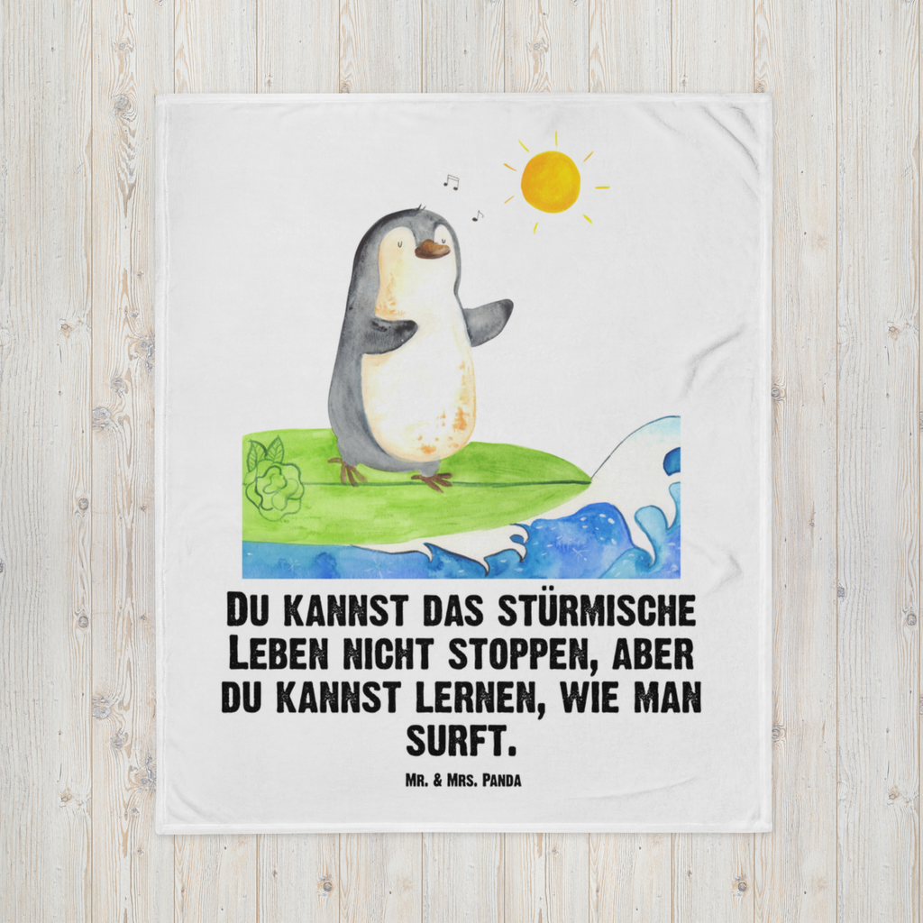 Kuscheldecke Pinguin Surfer Pinguin, Pinguine, surfen, Surfer, Hawaii, Urlaub, Wellen, Wellen reiten, Portugal,   Decke, Wohndecke, Tagesdecke, Wolldecke, Sofadecke  Pinguin