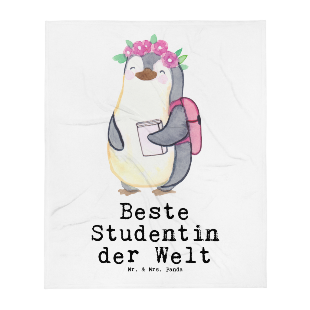 Kuscheldecke Pinguin Beste Studentin der Welt Studentin, Studium, Tochter, Spaß, Musterschülerin, lustig, Studienabschluss, witzig, Universität, Abschluss, Alumni, Uni, Studenten, Hochschule   Decke, Wohndecke, Tagesdecke, Wolldecke, Sofadecke  für, Dankeschön, Geschenk, Schenken, Geburtstag, Geburtstagsgeschenk, Geschenkidee, Danke, Bedanken, Mitbringsel, Freude machen, Geschenktipp