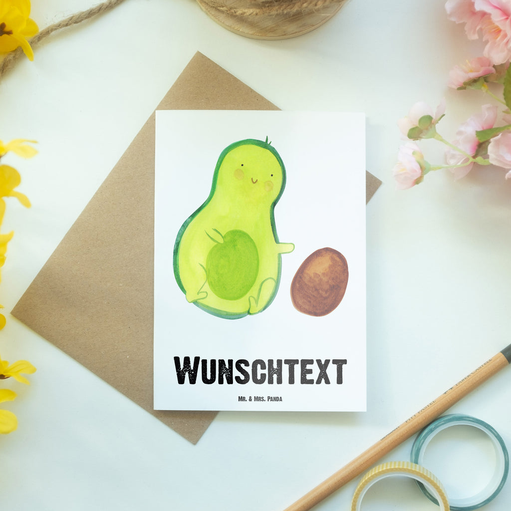 Personalisierte Grußkarte Avocado rollt Kern Personalisierte Grußkarte, Personalisiertere Klappkarte, Personalisierte Einladungskarte, Personalisierte Glückwunschkarte, Personalisierte Hochzeitskarte, Personalisierte Geburtstagskarte, Grußkarte mit Namen, Grußkarte selber drucken, Grußkarte selbst gestalten, Grußkarte mit persönlichen Nachrichten, Grußkarte als Geldgeschenk, Grußkarten personalisiert, Avocado, Veggie, Vegan, Gesund, Avocados, Schwanger, Geburt, Geburtstag, Säugling, Kind, erstes Kind, zur Geburt, Schwangerschaft, Babyparty, Baby, große Liebe, Liebe, Love