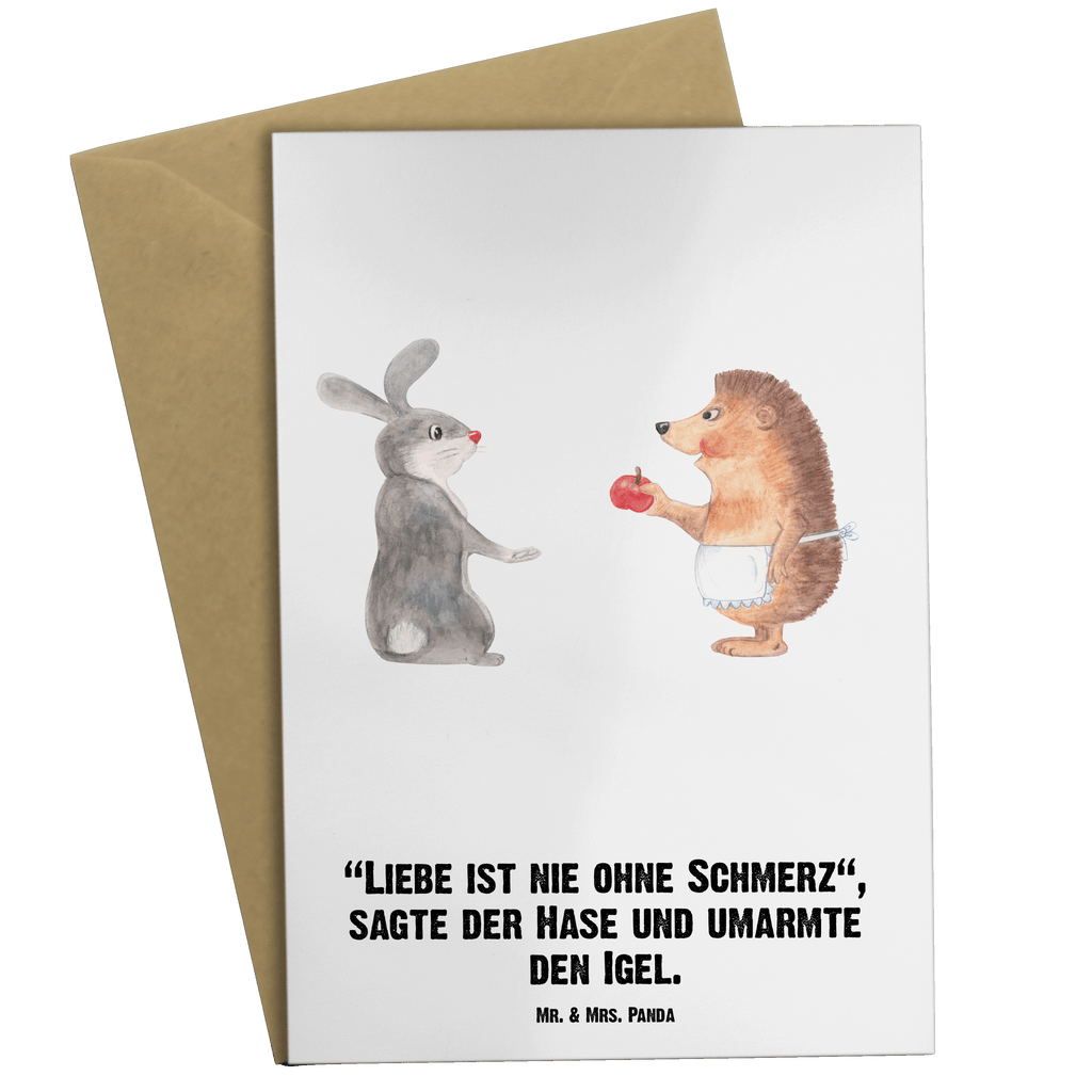 Personalisierte Grußkarte Liebe ist nie ohne Schmerz Personalisierte Grußkarte, Personalisiertere Klappkarte, Personalisierte Einladungskarte, Personalisierte Glückwunschkarte, Personalisierte Hochzeitskarte, Personalisierte Geburtstagskarte, Grußkarte mit Namen, Grußkarte selber drucken, Grußkarte selbst gestalten, Grußkarte mit persönlichen Nachrichten, Grußkarte als Geldgeschenk, Grußkarten personalisiert, Tiermotive, Gute Laune, lustige Sprüche, Tiere, Igel und Hase, Igel, Hase, Liebe Spruch, Liebeskummer Geschenk, Herzschmerz, Trösten, Trennungsschmerz, Spruch romantisch