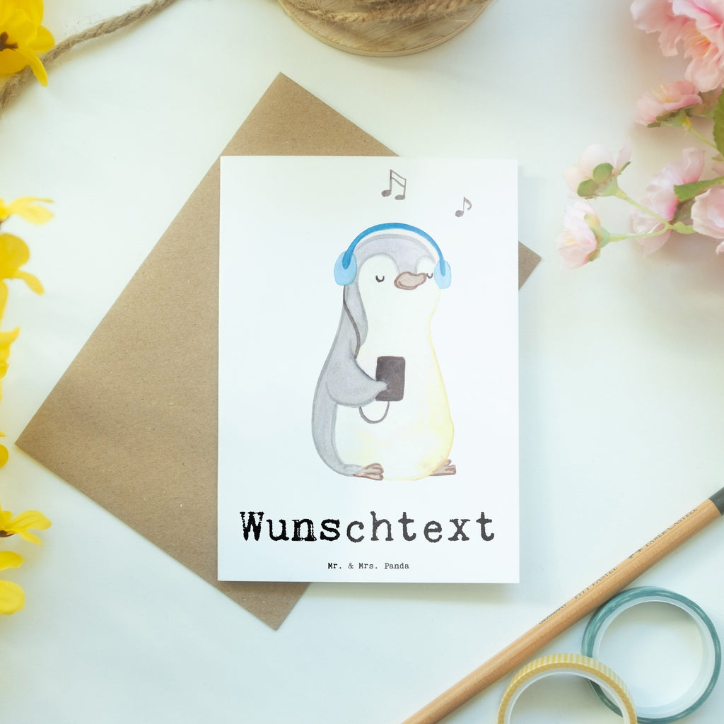 Personalisierte Grußkarte Pinguin Musik hören Medizin Personalisierte Grußkarte, Personalisiertere Klappkarte, Personalisierte Einladungskarte, Personalisierte Glückwunschkarte, Personalisierte Hochzeitskarte, Personalisierte Geburtstagskarte, Grußkarte mit Namen, Grußkarte selber drucken, Grußkarte selbst gestalten, Grußkarte mit persönlichen Nachrichten, Grußkarte als Geldgeschenk, Grußkarten personalisiert, Geschenk, Sport, Sportart, Hobby, Schenken, Danke, Dankeschön, Auszeichnung, Gewinn, Sportler, Musik hören, Lieblingssong