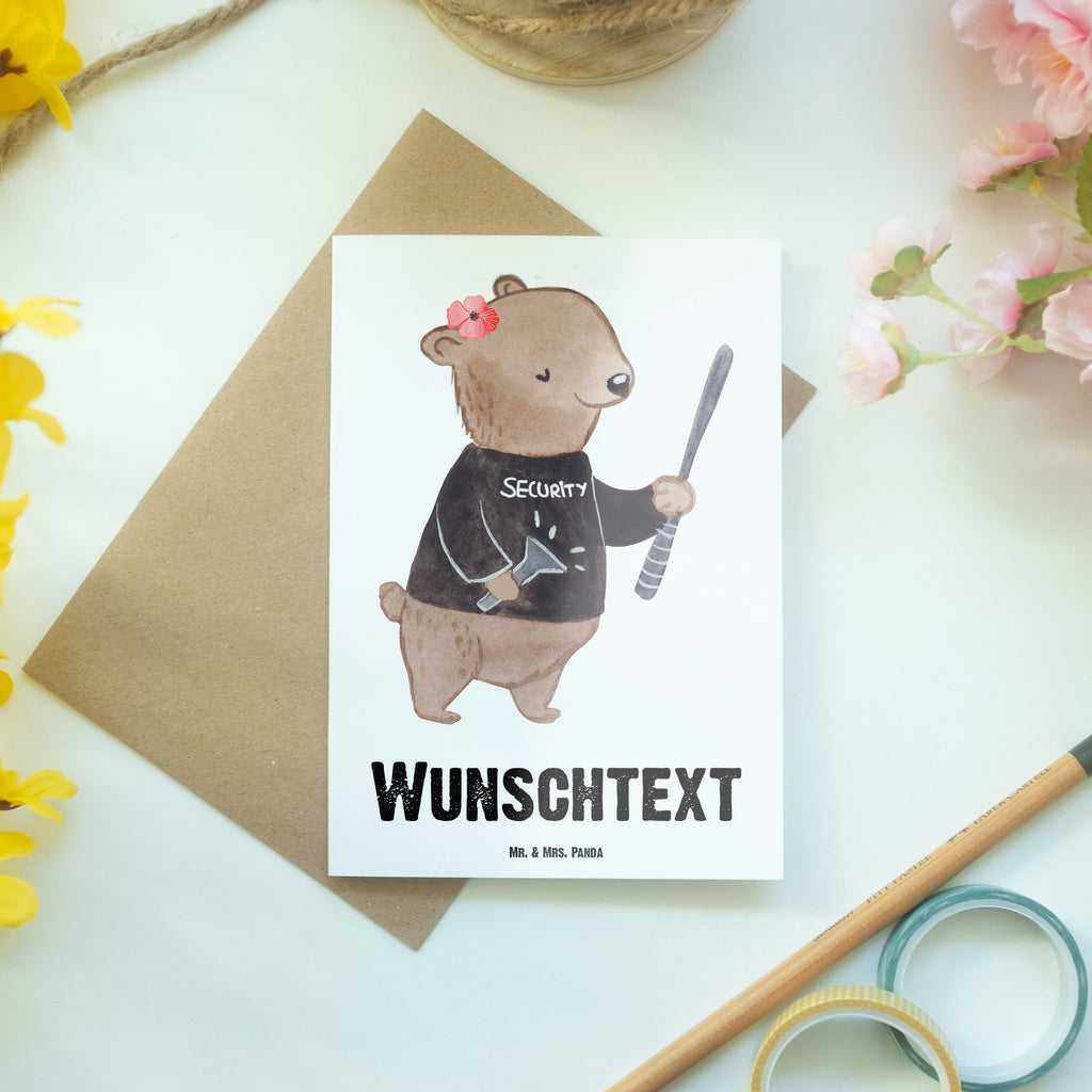 Personalisierte Grußkarte Sicherheitsdienstmitarbeiterin mit Herz Personalisierte Grußkarte, Personalisiertere Klappkarte, Personalisierte Einladungskarte, Personalisierte Glückwunschkarte, Personalisierte Hochzeitskarte, Personalisierte Geburtstagskarte, Grußkarte mit Namen, Grußkarte selber drucken, Grußkarte selbst gestalten, Grußkarte mit persönlichen Nachrichten, Grußkarte als Geldgeschenk, Grußkarten personalisiert, Beruf, Ausbildung, Jubiläum, Abschied, Rente, Kollege, Kollegin, Geschenk, Schenken, Arbeitskollege, Mitarbeiter, Firma, Danke, Dankeschön