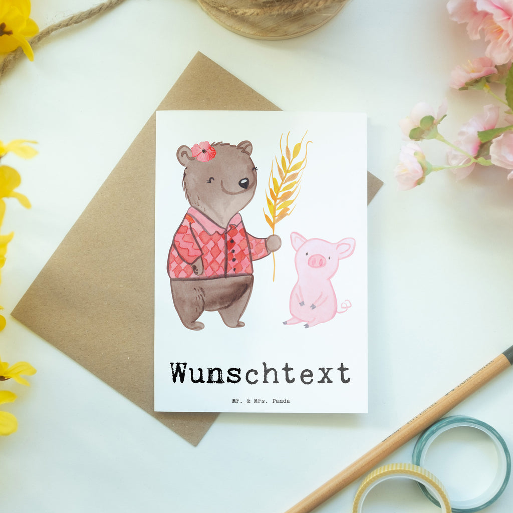 Personalisierte Grußkarte Landwirtin mit Herz Personalisierte Grußkarte, Personalisiertere Klappkarte, Personalisierte Einladungskarte, Personalisierte Glückwunschkarte, Personalisierte Hochzeitskarte, Personalisierte Geburtstagskarte, Grußkarte mit Namen, Grußkarte selber drucken, Grußkarte selbst gestalten, Grußkarte mit persönlichen Nachrichten, Grußkarte als Geldgeschenk, Grußkarten personalisiert, Beruf, Ausbildung, Jubiläum, Abschied, Rente, Kollege, Kollegin, Geschenk, Schenken, Arbeitskollege, Mitarbeiter, Firma, Danke, Dankeschön, Landwirtin, Bäuerin, Tierwirtin, Agronomin, Farmerin, Bauernhof