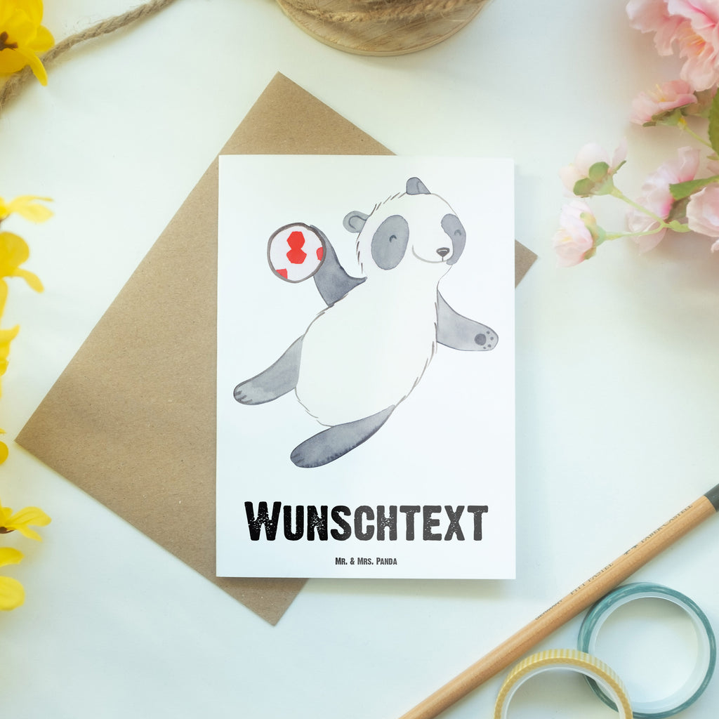 Personalisierte Grußkarte Panda Handball spielen Medizin Personalisierte Grußkarte, Personalisiertere Klappkarte, Personalisierte Einladungskarte, Personalisierte Glückwunschkarte, Personalisierte Hochzeitskarte, Personalisierte Geburtstagskarte, Grußkarte mit Namen, Grußkarte selber drucken, Grußkarte selbst gestalten, Grußkarte mit persönlichen Nachrichten, Grußkarte als Geldgeschenk, Grußkarten personalisiert, Geschenk, Sport, Sportart, Hobby, Schenken, Danke, Dankeschön, Auszeichnung, Gewinn, Sportler, Handball spielen, Handball Turnier, Handball Club, Handball Verein