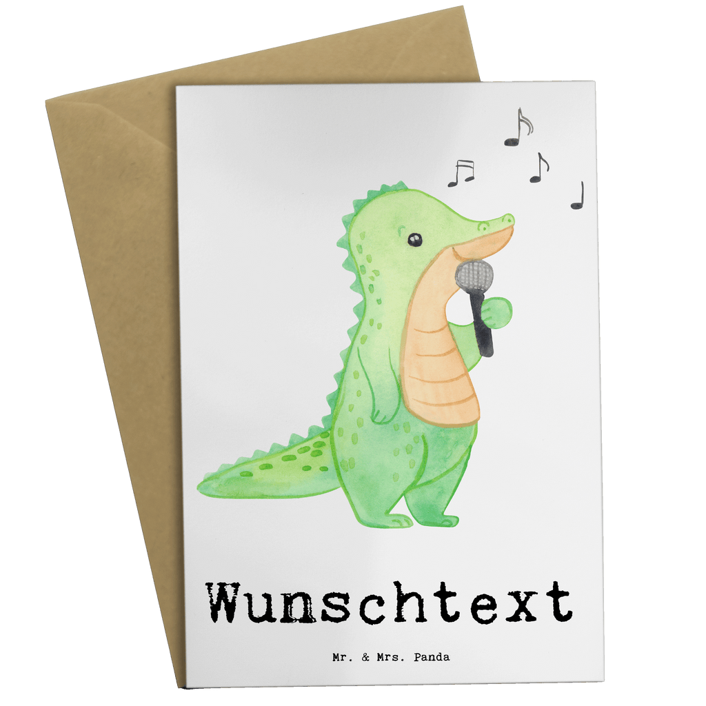 Personalisierte Grußkarte Krokodil Singen Medizin Personalisierte Grußkarte, Personalisiertere Klappkarte, Personalisierte Einladungskarte, Personalisierte Glückwunschkarte, Personalisierte Hochzeitskarte, Personalisierte Geburtstagskarte, Grußkarte mit Namen, Grußkarte selber drucken, Grußkarte selbst gestalten, Grußkarte mit persönlichen Nachrichten, Grußkarte als Geldgeschenk, Grußkarten personalisiert, Geschenk, Sport, Sportart, Hobby, Schenken, Danke, Dankeschön, Auszeichnung, Gewinn, Sportler, Singen, Band, Live Auftritt, Gesang, Hobbysänger