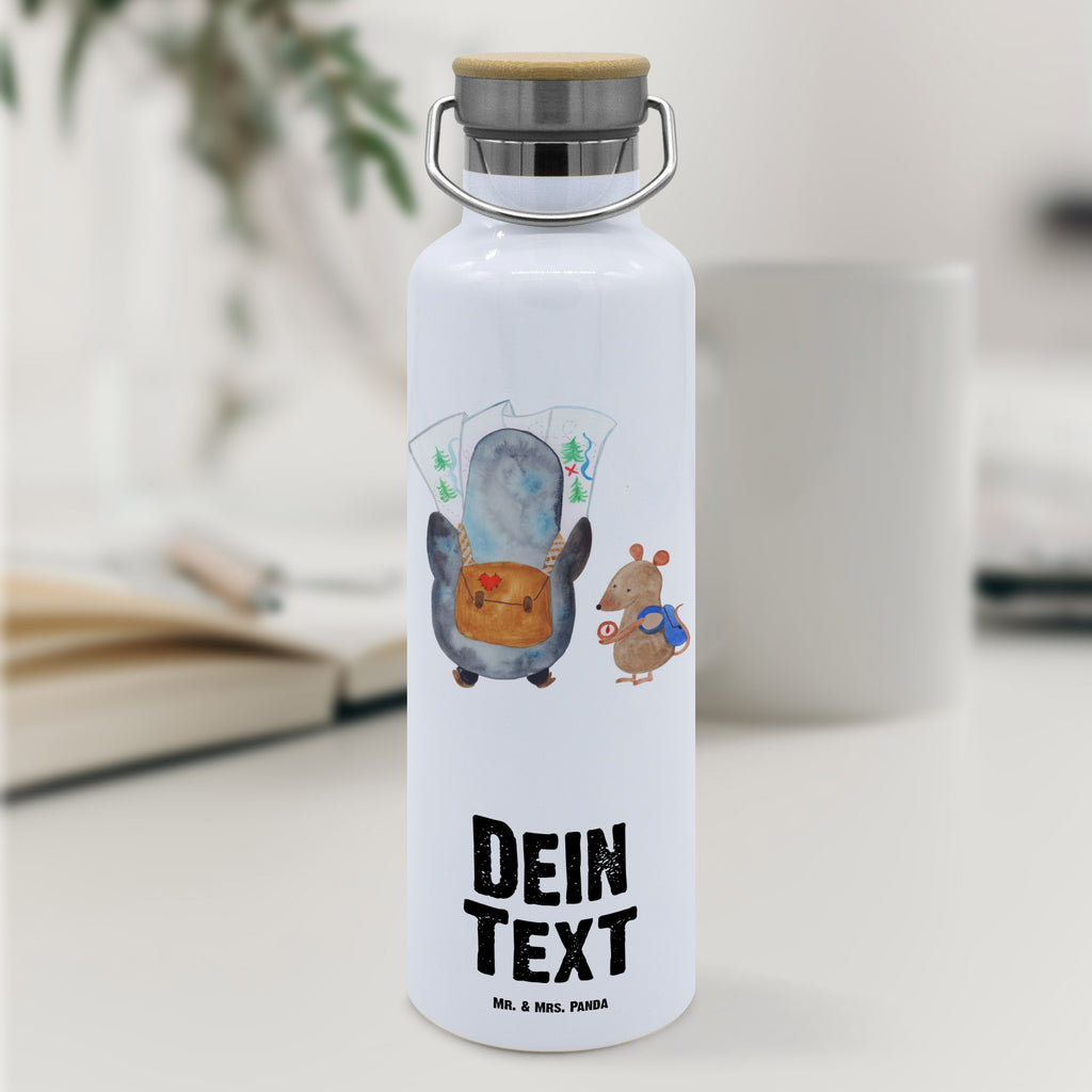 Personalisierte Trinkflasche Pinguin & Maus Wanderer Personalisierte Trinkflasche, Trinkflasche mit Namen, Trinkflasche bedrucken, Flasche personalisiert, Trinkflasch mit Aufdruck, Trinkflasche Werbegeschenk, Namensaufdruck Trinkflasche, Sportflasche personalisiert, Trinkflasche Sport, Pinguin, Pinguine, Abenteurer, Abenteuer, Roadtrip, Ausflug, Wanderlust, wandern