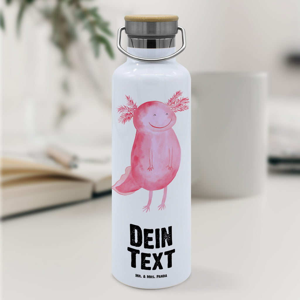 Personalisierte Trinkflasche Axolotl glücklich Personalisierte Trinkflasche, Trinkflasche mit Namen, Trinkflasche bedrucken, Flasche personalisiert, Trinkflasch mit Aufdruck, Trinkflasche Werbegeschenk, Namensaufdruck Trinkflasche, Sportflasche personalisiert, Trinkflasche Sport, Axolotl, Molch, Axolot, Schwanzlurch, Lurch, Lurche, Motivation, gute Laune