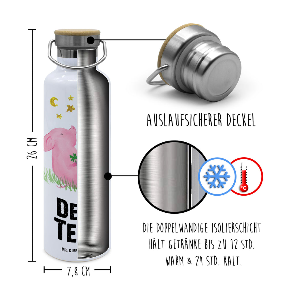 Personalisierte Trinkflasche Glücksschwein Personalisierte Trinkflasche, Trinkflasche mit Namen, Trinkflasche bedrucken, Flasche personalisiert, Trinkflasch mit Aufdruck, Trinkflasche Werbegeschenk, Namensaufdruck Trinkflasche, Sportflasche personalisiert, Trinkflasche Sport, Tiermotive, Gute Laune, lustige Sprüche, Tiere, Glücksschwein. Glück, Schwein, Schweinchen, Sterne, Sernchen, Ziele, Träume, Motivation, Glücksbringer