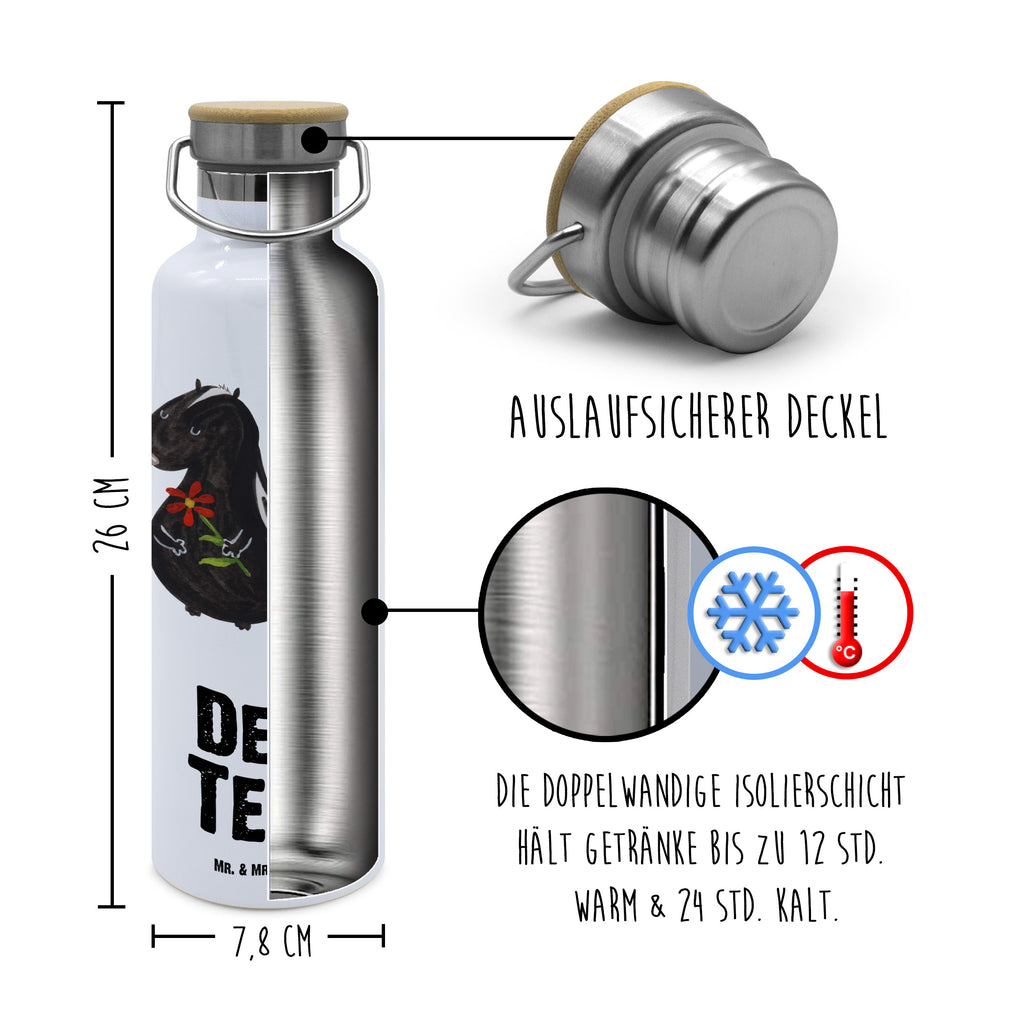 Personalisierte Trinkflasche Stinktier Blume Personalisierte Trinkflasche, Trinkflasche mit Namen, Trinkflasche bedrucken, Flasche personalisiert, Trinkflasch mit Aufdruck, Trinkflasche Werbegeschenk, Namensaufdruck Trinkflasche, Sportflasche personalisiert, Trinkflasche Sport, Stinktier, Skunk, Wildtier, Raubtier, Stinker, Stinki, Tagträumer, verträumt, Dreams, Träume