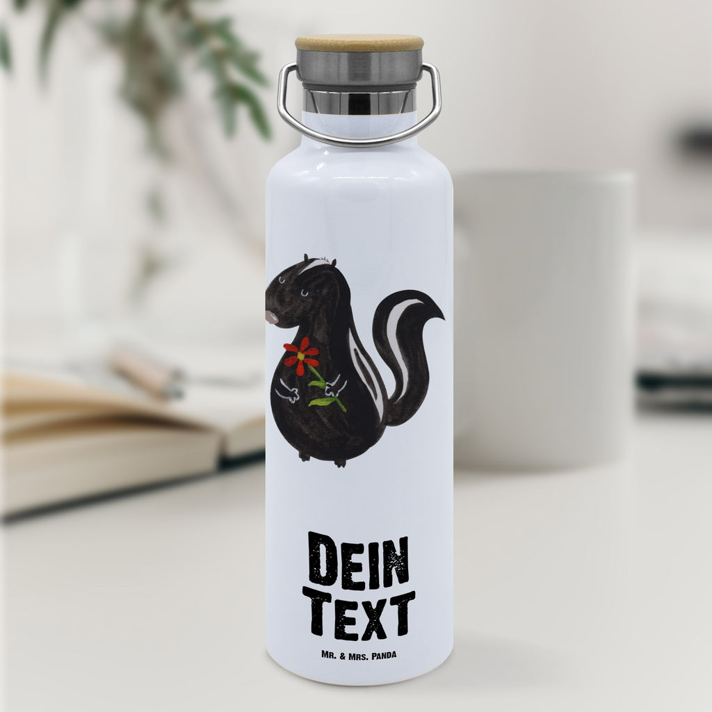 Personalisierte Trinkflasche Stinktier Blume Personalisierte Trinkflasche, Trinkflasche mit Namen, Trinkflasche bedrucken, Flasche personalisiert, Trinkflasch mit Aufdruck, Trinkflasche Werbegeschenk, Namensaufdruck Trinkflasche, Sportflasche personalisiert, Trinkflasche Sport, Stinktier, Skunk, Wildtier, Raubtier, Stinker, Stinki, Tagträumer, verträumt, Dreams, Träume