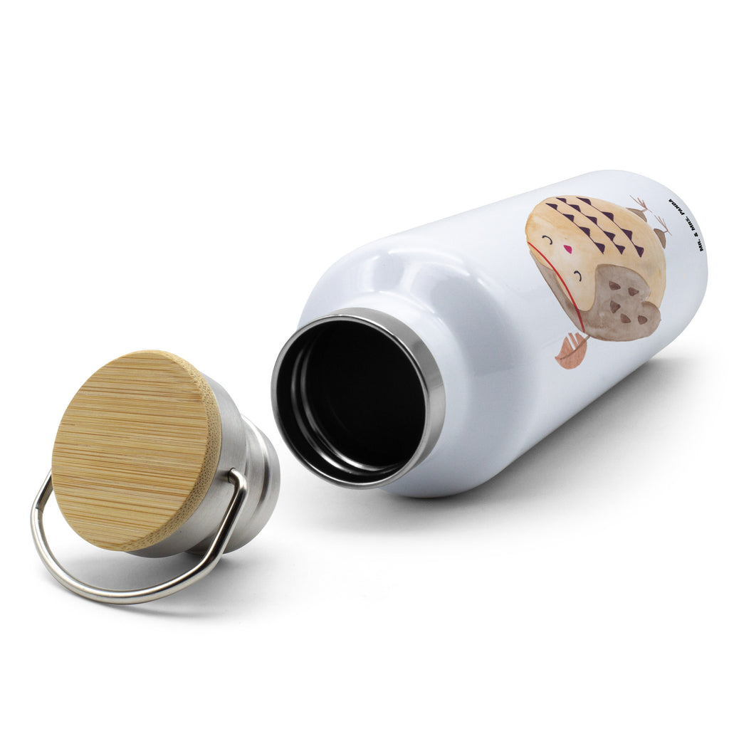 Trinkflasche Eule Federschmuck Thermosflasche, Isolierflasche, Edelstahl, Trinkflasche, 0, 75 l, isoliert, Wamrhaltefunktion, Sportflasch, Flasche zum Sport, Sportlerflasche, Eule, Eule Deko, Owl, Das Leben ist ein Abenteuer, Reisespruch, Federschmuck, Dekoration