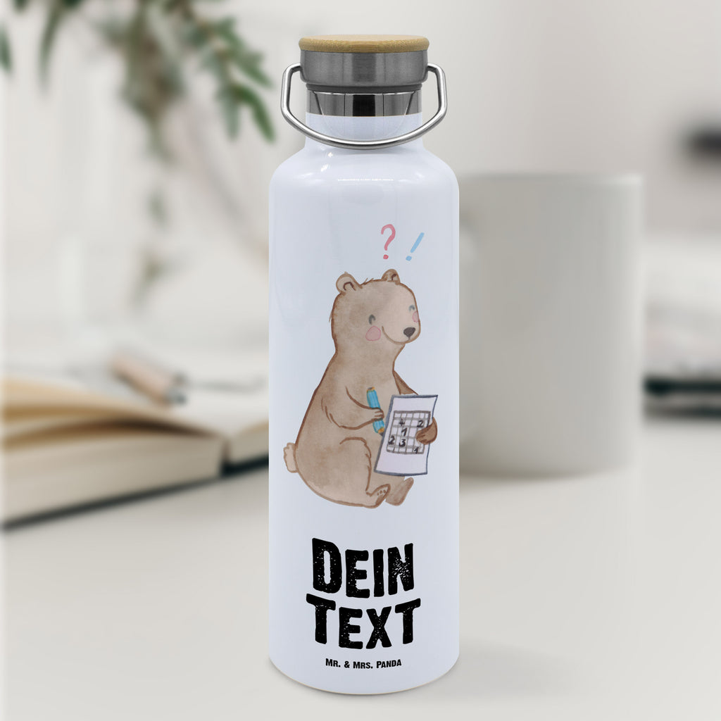 Personalisierte Trinkflasche Bär Rätsel lösen Tage Personalisierte Trinkflasche, Trinkflasche mit Namen, Trinkflasche bedrucken, Flasche personalisiert, Trinkflasch mit Aufdruck, Trinkflasche Werbegeschenk, Namensaufdruck Trinkflasche, Sportflasche personalisiert, Trinkflasche Sport, Geschenk, Sport, Sportart, Hobby, Schenken, Danke, Dankeschön, Auszeichnung, Gewinn, Sportler, Rätsel lösen, Kreuzworträtsel lösen, Knobeln, Gedächtnistraining, Gedächtnissport