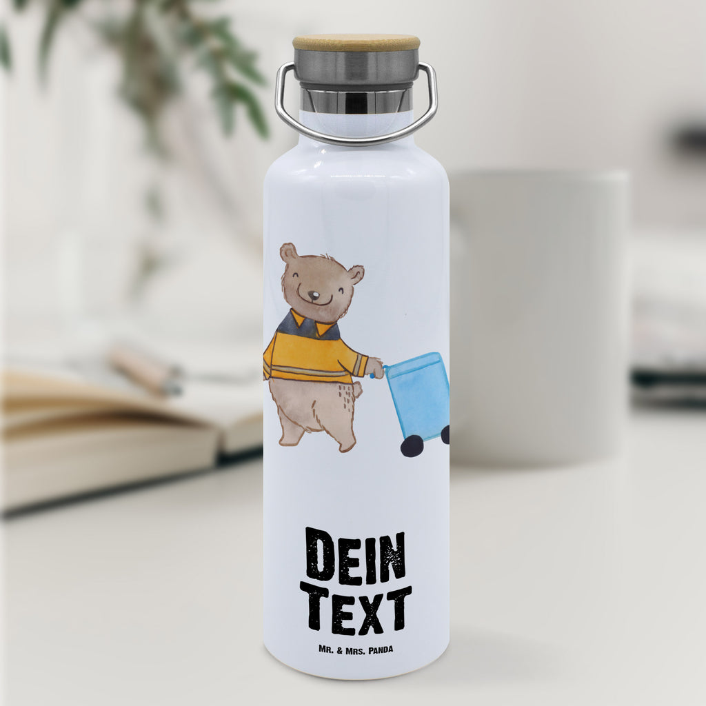 Personalisierte Trinkflasche Müllwerker mit Herz Personalisierte Trinkflasche, Trinkflasche mit Namen, Trinkflasche bedrucken, Flasche personalisiert, Trinkflasch mit Aufdruck, Trinkflasche Werbegeschenk, Namensaufdruck Trinkflasche, Sportflasche personalisiert, Trinkflasche Sport, Beruf, Ausbildung, Jubiläum, Abschied, Rente, Kollege, Kollegin, Geschenk, Schenken, Arbeitskollege, Mitarbeiter, Firma, Danke, Dankeschön, Müllwerker, Fachkraft Kreislauf- und Abfallwirtschaft, Müllentsorger, Kehrichtmann, Müllmann, Müllfahrer