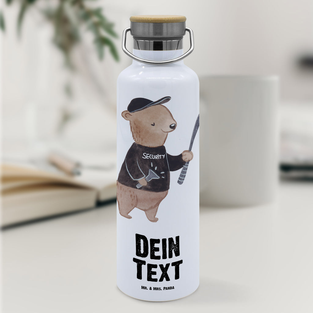 Personalisierte Trinkflasche Security Mitarbeiter mit Herz Personalisierte Trinkflasche, Trinkflasche mit Namen, Trinkflasche bedrucken, Flasche personalisiert, Trinkflasch mit Aufdruck, Trinkflasche Werbegeschenk, Namensaufdruck Trinkflasche, Sportflasche personalisiert, Trinkflasche Sport, Beruf, Ausbildung, Jubiläum, Abschied, Rente, Kollege, Kollegin, Geschenk, Schenken, Arbeitskollege, Mitarbeiter, Firma, Danke, Dankeschön