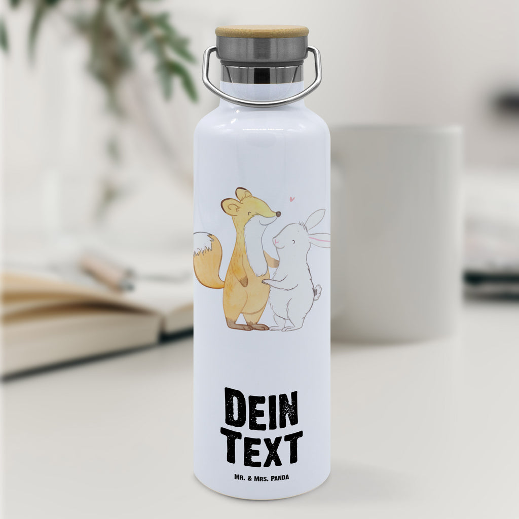 Personalisierte Trinkflasche Fuchs Hase Freunde treffen Tage Personalisierte Trinkflasche, Trinkflasche mit Namen, Trinkflasche bedrucken, Flasche personalisiert, Trinkflasch mit Aufdruck, Trinkflasche Werbegeschenk, Namensaufdruck Trinkflasche, Sportflasche personalisiert, Trinkflasche Sport, Geschenk, Sport, Sportart, Hobby, Schenken, Danke, Dankeschön, Auszeichnung, Gewinn, Sportler, Freunde treffen