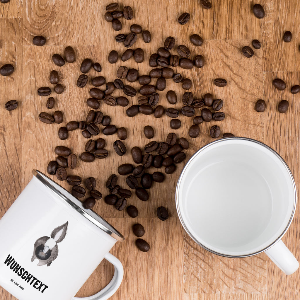 Personalisierte Emaille Tasse Stinktier Angriff Emaille Tasse personalisiert, Emaille Tasse mit Namen, Campingtasse personalisiert, Namenstasse, Campingtasse bedrucken, Campinggeschirr personalsisert, Stinktier, Skunk, Wildtier, Raubtier, Stinker, Stinki, wütend, Drohung