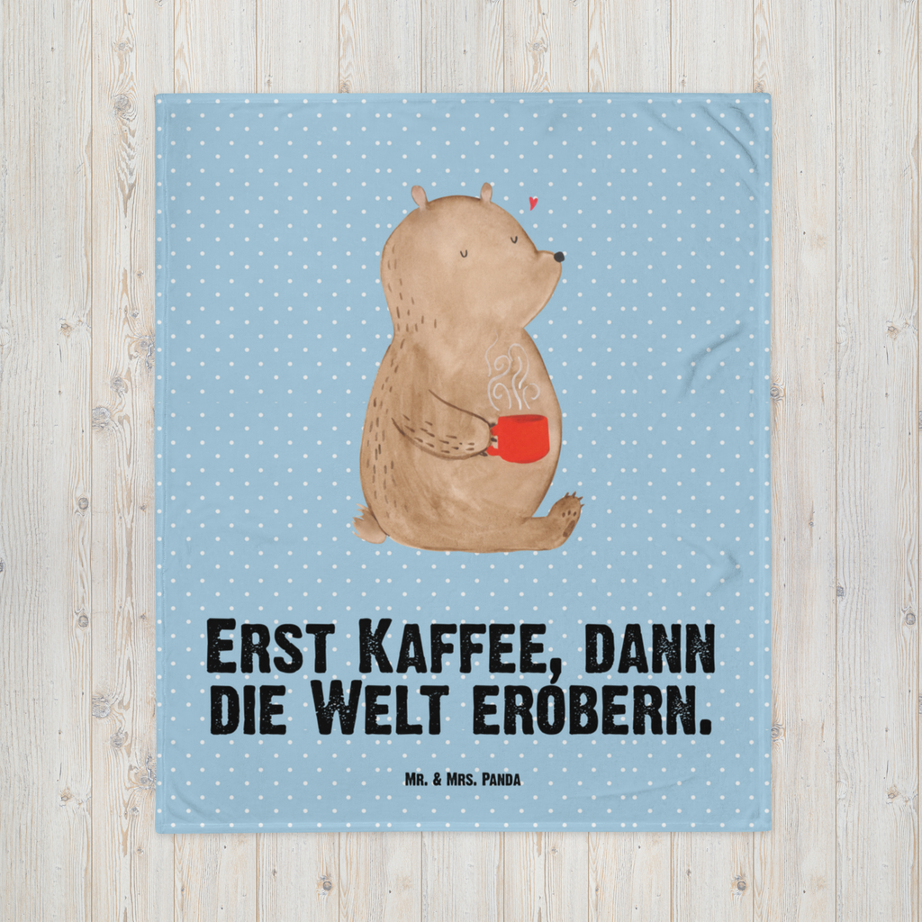 Babydecke Bär Kaffee Kaffee, Coffee, Bär, Bären, guten Morgen, Morgenroutine, Welt erobern, Welt retten, Motivation	 Babydecke, Babygeschenk, Geschenk Geburt, Babyecke Kuscheldecke, Krabbeldecke  Bär, Teddy, Teddybär