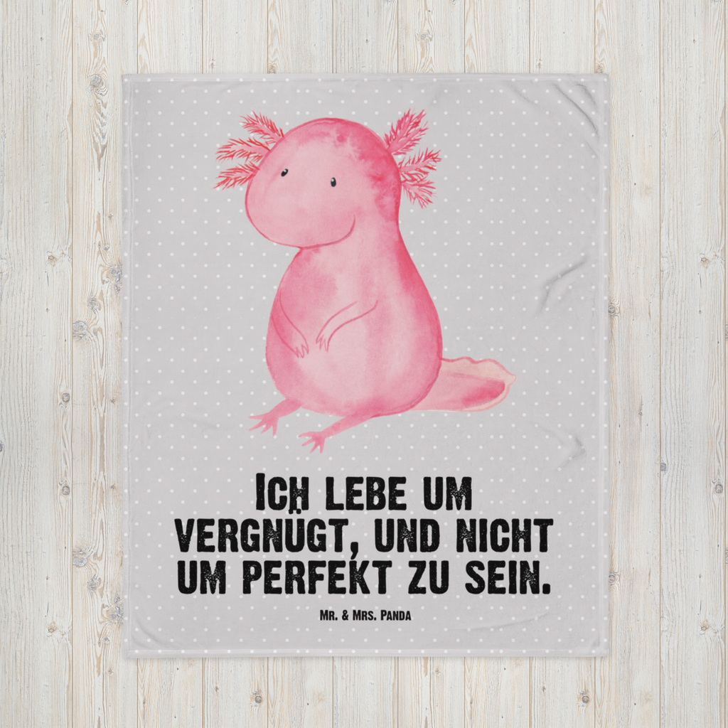 Babydecke Axolotl Axolotl, Axolot, vergnügt, fröhlich, zufrieden, Lebensstil, Weisheit, Lebensweisheit, Liebe, Freundin Babydecke, Babygeschenk, Geschenk Geburt, Babyecke Kuscheldecke, Krabbeldecke  Axolotl, Molch