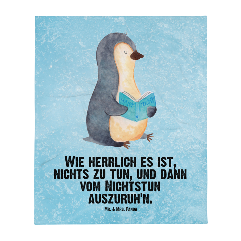 Babydecke Pinguin Buch Pinguin, Pinguine, Buch, Lesen, Bücherwurm, Nichtstun, Faulenzen, Ferien, Urlaub, Freizeit,	 Babydecke, Babygeschenk, Geschenk Geburt, Babyecke Kuscheldecke, Krabbeldecke  Pinguin