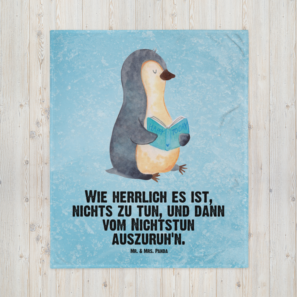Babydecke Pinguin Buch Pinguin, Pinguine, Buch, Lesen, Bücherwurm, Nichtstun, Faulenzen, Ferien, Urlaub, Freizeit,	 Babydecke, Babygeschenk, Geschenk Geburt, Babyecke Kuscheldecke, Krabbeldecke  Pinguin