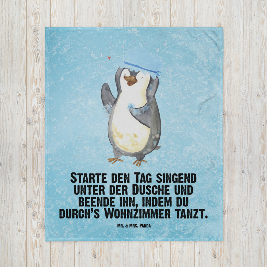 Babydecke Pinguin duscht Pinguin, Pinguine, Dusche, duschen, Lebensmotto, Motivation, Neustart, Neuanfang, glücklich sein,  Babydecke, Babygeschenk, Geschenk Geburt, Babyecke Kuscheldecke, Krabbeldecke  Pinguin