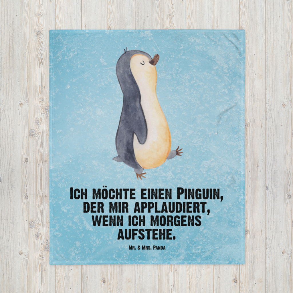 Babydecke Pinguin marschierend Pinguin, Pinguine, Frühaufsteher, Langschläfer, Bruder, Schwester, Familie	 Babydecke, Babygeschenk, Geschenk Geburt, Babyecke Kuscheldecke, Krabbeldecke  Pinguin