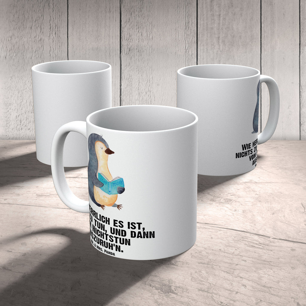 XL Tasse Pinguin Buch XL Tasse, Große Tasse, Grosse Kaffeetasse, XL Becher, XL Teetasse, spülmaschinenfest, Jumbo Tasse, Groß, Pinguin, Pinguine, Buch, Lesen, Bücherwurm, Nichtstun, Faulenzen, Ferien, Urlaub, Freizeit
