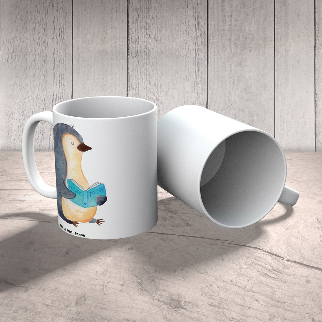 XL Tasse Pinguin Buch XL Tasse, Große Tasse, Grosse Kaffeetasse, XL Becher, XL Teetasse, spülmaschinenfest, Jumbo Tasse, Groß, Pinguin, Pinguine, Buch, Lesen, Bücherwurm, Nichtstun, Faulenzen, Ferien, Urlaub, Freizeit