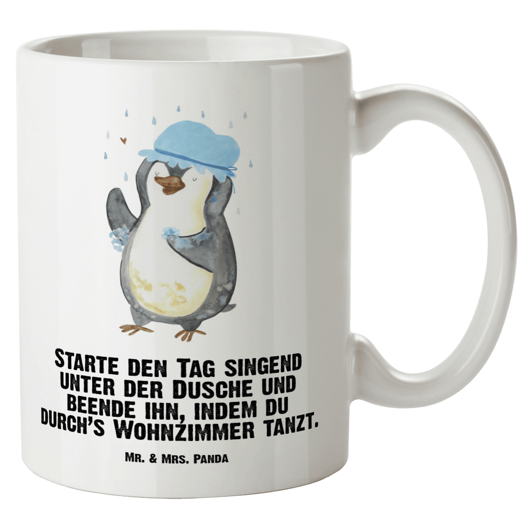 XL Tasse Pinguin duscht XL Tasse, Große Tasse, Grosse Kaffeetasse, XL Becher, XL Teetasse, spülmaschinenfest, Jumbo Tasse, Groß, Pinguin, Pinguine, Dusche, duschen, Lebensmotto, Motivation, Neustart, Neuanfang, glücklich sein