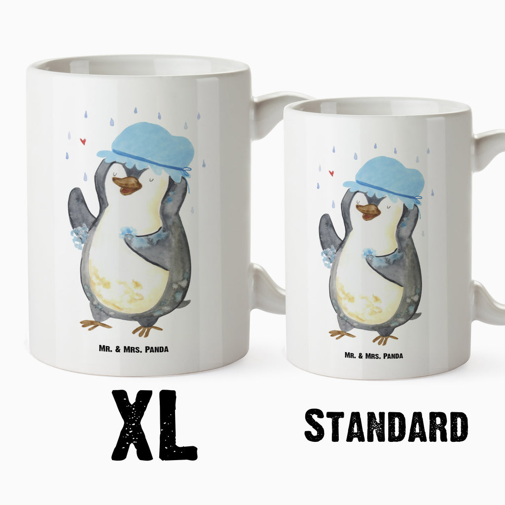 XL Tasse Pinguin duscht XL Tasse, Große Tasse, Grosse Kaffeetasse, XL Becher, XL Teetasse, spülmaschinenfest, Jumbo Tasse, Groß, Pinguin, Pinguine, Dusche, duschen, Lebensmotto, Motivation, Neustart, Neuanfang, glücklich sein