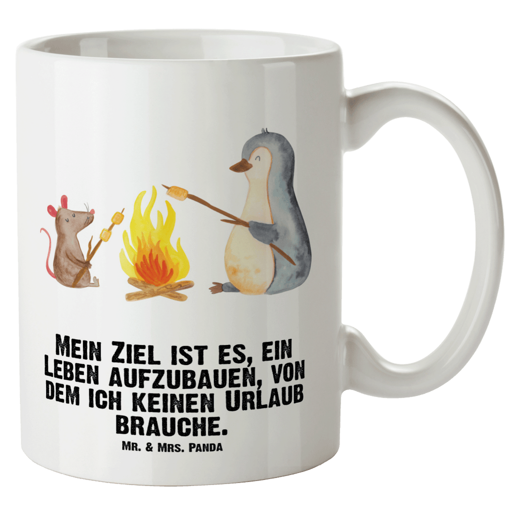 XL Tasse Pinguin Lagerfeuer XL Tasse, Große Tasse, Grosse Kaffeetasse, XL Becher, XL Teetasse, spülmaschinenfest, Jumbo Tasse, Groß, Pinguin, Maus, Pinguine, Lagerfeuer, Leben, Arbeit, Job, Motivation, Büro, Büroalltag, Lebensspruch, Lebensmotivation, Neustart, Liebe, grillen, Feuer, Marshmallows