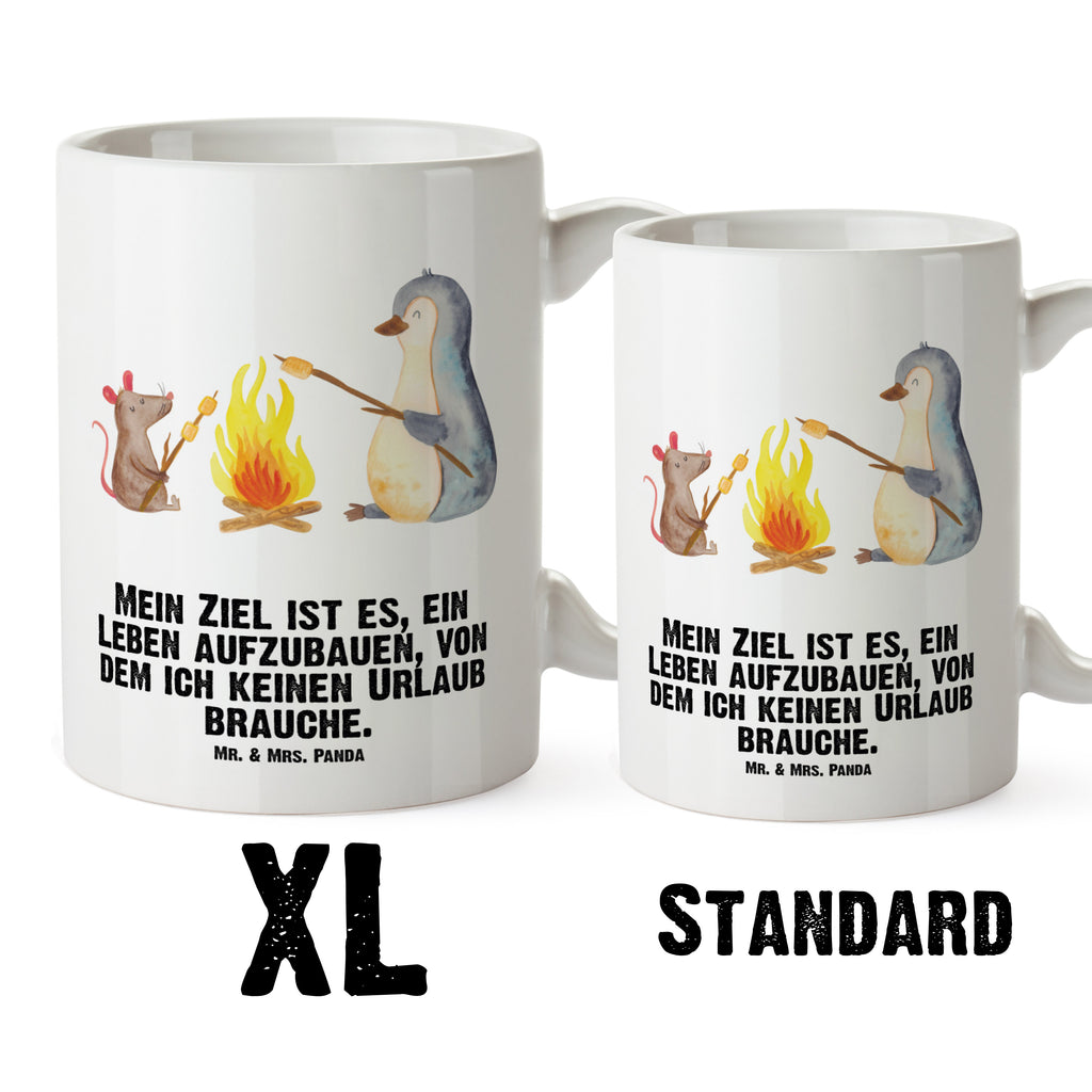 XL Tasse Pinguin Lagerfeuer XL Tasse, Große Tasse, Grosse Kaffeetasse, XL Becher, XL Teetasse, spülmaschinenfest, Jumbo Tasse, Groß, Pinguin, Maus, Pinguine, Lagerfeuer, Leben, Arbeit, Job, Motivation, Büro, Büroalltag, Lebensspruch, Lebensmotivation, Neustart, Liebe, grillen, Feuer, Marshmallows