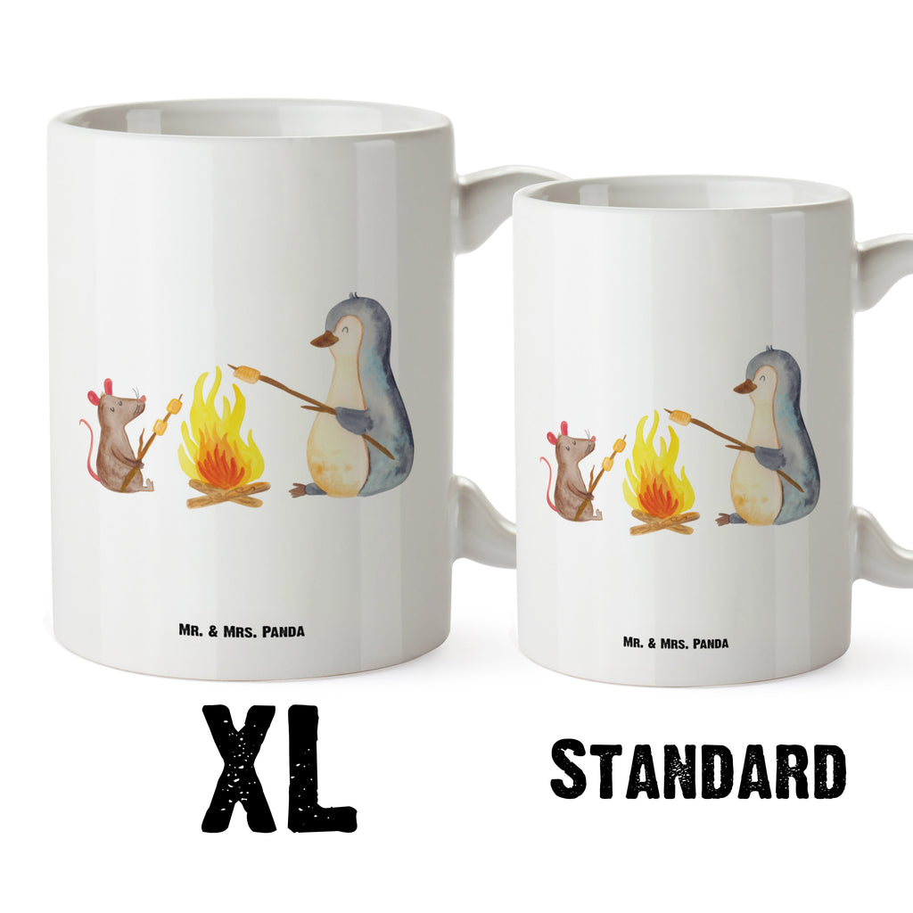 XL Tasse Pinguin Lagerfeuer XL Tasse, Große Tasse, Grosse Kaffeetasse, XL Becher, XL Teetasse, spülmaschinenfest, Jumbo Tasse, Groß, Pinguin, Maus, Pinguine, Lagerfeuer, Leben, Arbeit, Job, Motivation, Büro, Büroalltag, Lebensspruch, Lebensmotivation, Neustart, Liebe, grillen, Feuer, Marshmallows