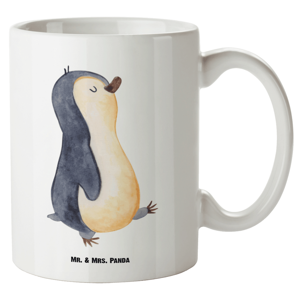 XL Tasse Pinguin marschierend XL Tasse, Große Tasse, Grosse Kaffeetasse, XL Becher, XL Teetasse, spülmaschinenfest, Jumbo Tasse, Groß, Pinguin, Pinguine, Frühaufsteher, Langschläfer, Bruder, Schwester, Familie