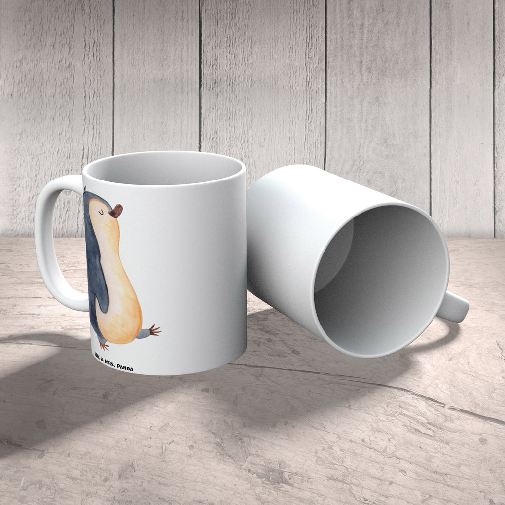 XL Tasse Pinguin marschierend XL Tasse, Große Tasse, Grosse Kaffeetasse, XL Becher, XL Teetasse, spülmaschinenfest, Jumbo Tasse, Groß, Pinguin, Pinguine, Frühaufsteher, Langschläfer, Bruder, Schwester, Familie