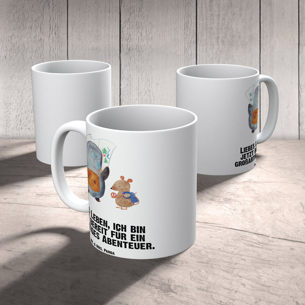 XL Tasse Pinguin & Maus Wanderer XL Tasse, Große Tasse, Grosse Kaffeetasse, XL Becher, XL Teetasse, spülmaschinenfest, Jumbo Tasse, Groß, Pinguin, Pinguine, Abenteurer, Abenteuer, Roadtrip, Ausflug, Wanderlust, wandern