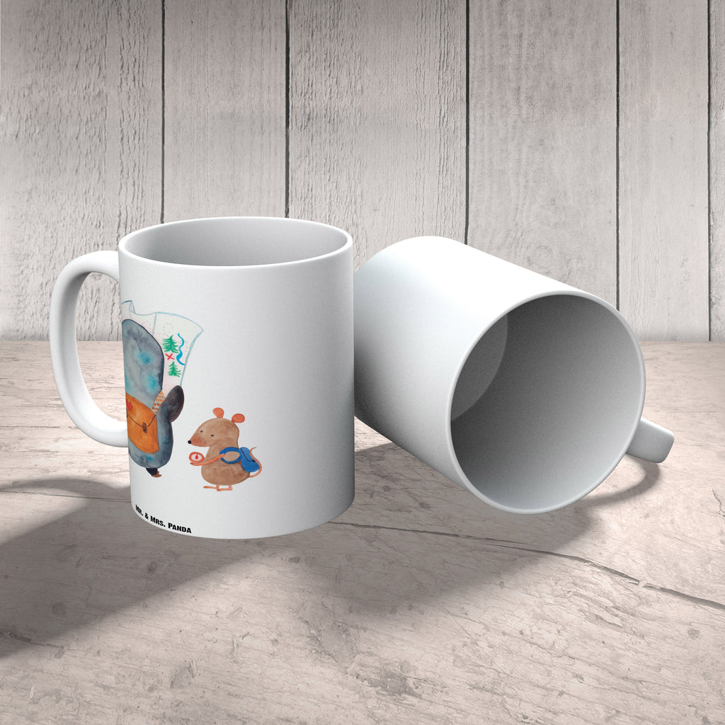 XL Tasse Pinguin & Maus Wanderer XL Tasse, Große Tasse, Grosse Kaffeetasse, XL Becher, XL Teetasse, spülmaschinenfest, Jumbo Tasse, Groß, Pinguin, Pinguine, Abenteurer, Abenteuer, Roadtrip, Ausflug, Wanderlust, wandern