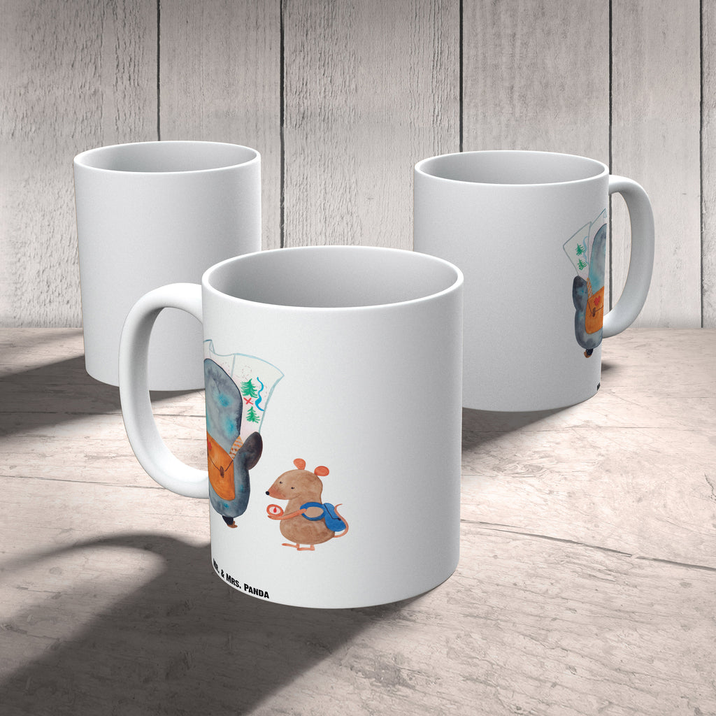 XL Tasse Pinguin & Maus Wanderer XL Tasse, Große Tasse, Grosse Kaffeetasse, XL Becher, XL Teetasse, spülmaschinenfest, Jumbo Tasse, Groß, Pinguin, Pinguine, Abenteurer, Abenteuer, Roadtrip, Ausflug, Wanderlust, wandern