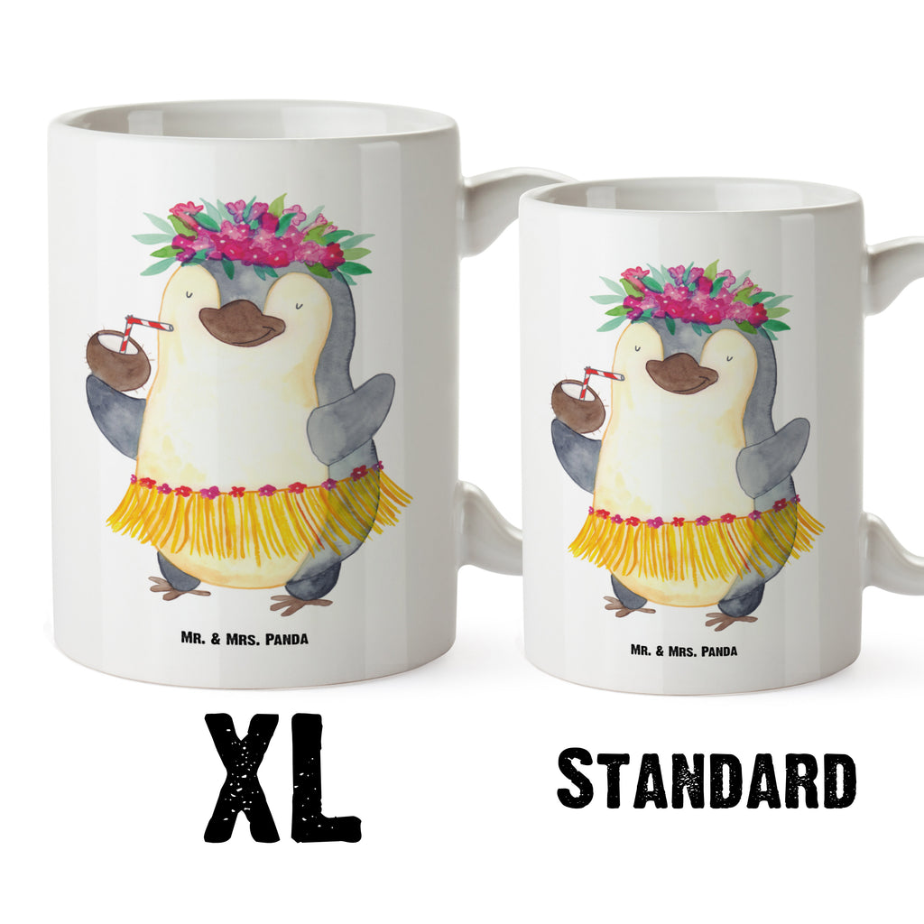 XL Tasse Pinguin Kokosnuss XL Tasse, Große Tasse, Grosse Kaffeetasse, XL Becher, XL Teetasse, spülmaschinenfest, Jumbo Tasse, Groß, Pinguin, Aloha, Hawaii, Urlaub, Kokosnuss, Pinguine