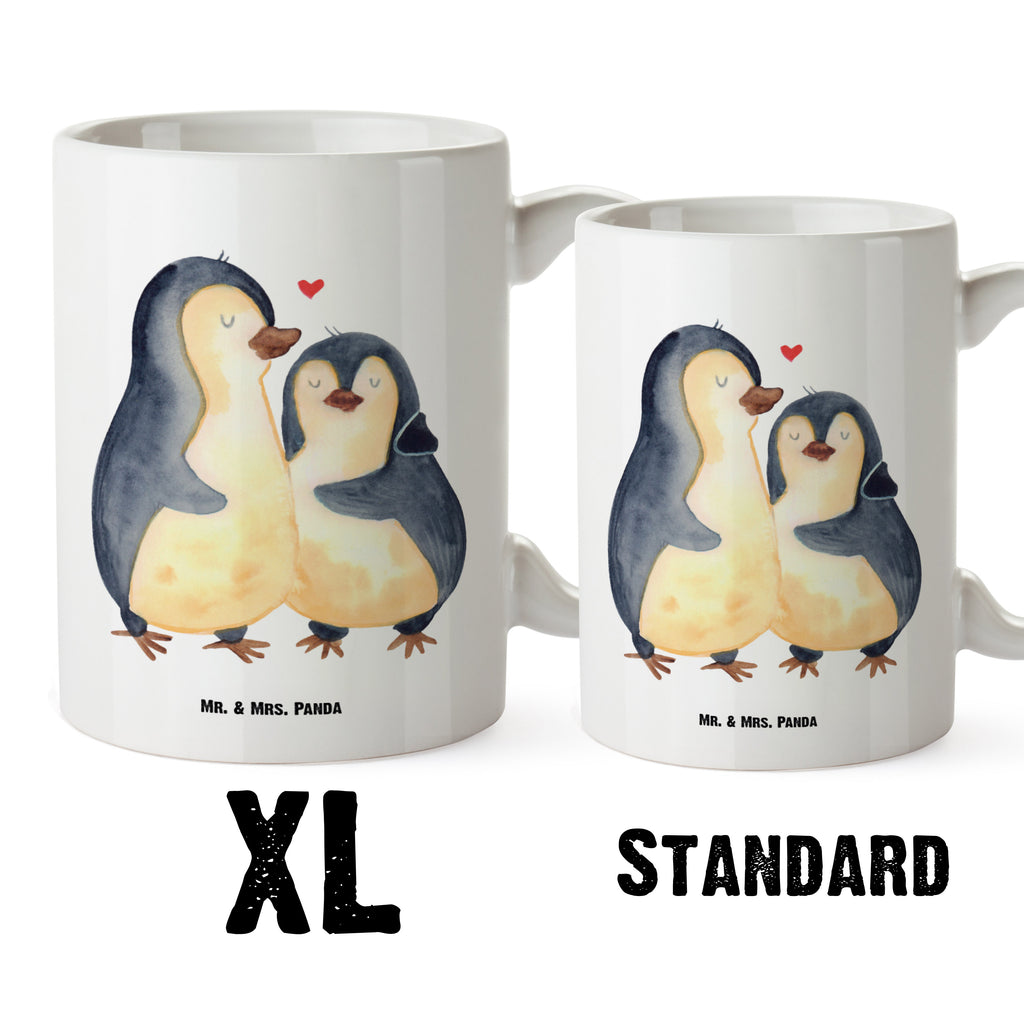 XL Tasse Pinguin umarmend XL Tasse, Große Tasse, Grosse Kaffeetasse, XL Becher, XL Teetasse, spülmaschinenfest, Jumbo Tasse, Groß, Pinguin, Liebe, Liebespaar, Liebesbeweis, Liebesgeschenk, Verlobung, Jahrestag, Hochzeitstag, Hochzeit, Hochzeitsgeschenk