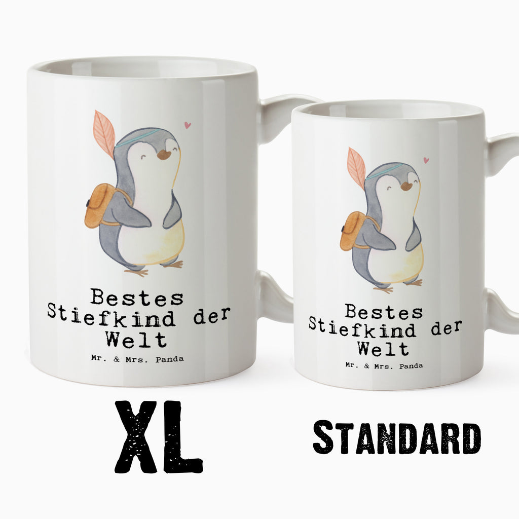 XL Tasse Pinguin Bestes Stiefkind der Welt XL Tasse, Große Tasse, Grosse Kaffeetasse, XL Becher, XL Teetasse, spülmaschinenfest, Jumbo Tasse, Groß, für, Dankeschön, Geschenk, Schenken, Geburtstag, Geburtstagsgeschenk, Geschenkidee, Danke, Bedanken, Mitbringsel, Freude machen, Geschenktipp, Stiefkind, angeheiratet, Kinder, Kind, Kid, Kids, Kiddy, Bestes, Tochter, Sohn, Nachwuchs, Geburt, Liebling, Taufe