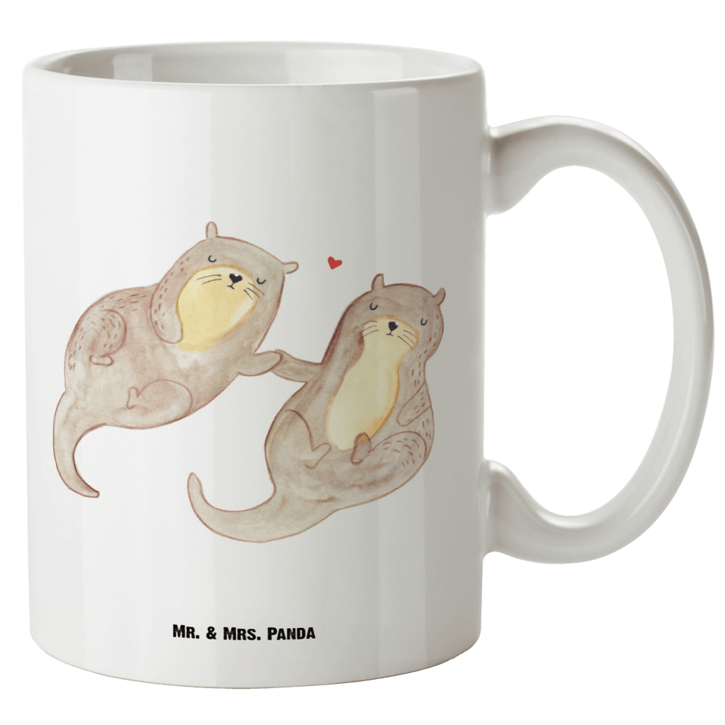 XL Tasse Otter händchenhaltend XL Tasse, Große Tasse, Grosse Kaffeetasse, XL Becher, XL Teetasse, spülmaschinenfest, Jumbo Tasse, Groß, Otter, Fischotter, Seeotter, Otter Seeotter See Otter