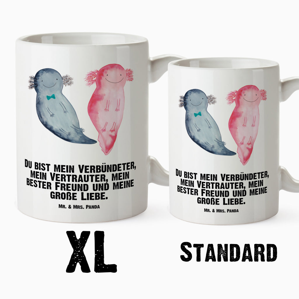 XL Tasse Axolotl Axel+Lotte XL Tasse, Große Tasse, Grosse Kaffeetasse, XL Becher, XL Teetasse, spülmaschinenfest, Jumbo Tasse, Groß, Axolotl, Molch, Axolot, Schwanzlurch, Lurch, Lurche, Liebe, große Liebe, Liebesbeweis, Freund, Verlobter, Ehemann, Jahrestag, Valentinstag
