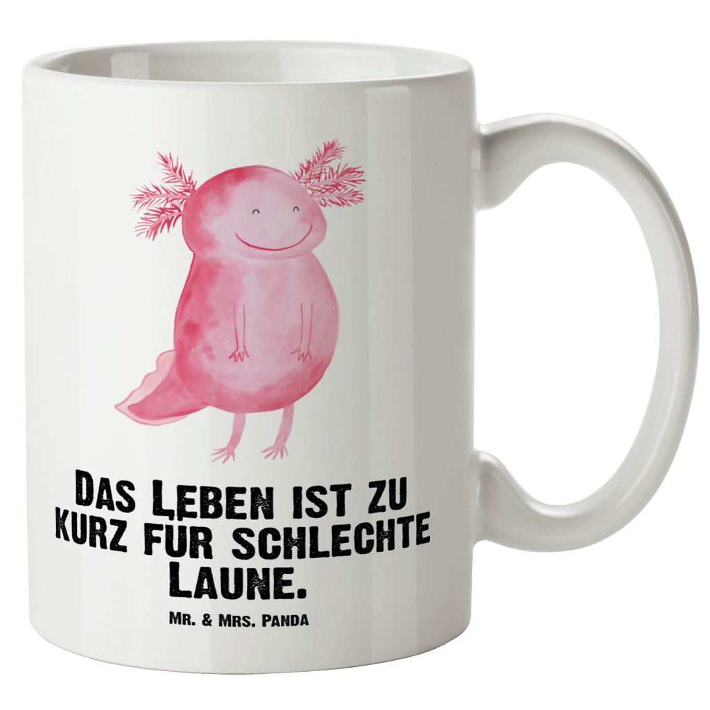 XL Tasse Axolotl glücklich XL Tasse, Große Tasse, Grosse Kaffeetasse, XL Becher, XL Teetasse, spülmaschinenfest, Jumbo Tasse, Groß, Axolotl, Molch, Axolot, Schwanzlurch, Lurch, Lurche, Motivation, gute Laune