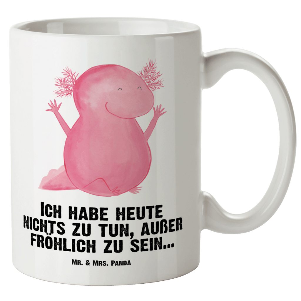 XL Tasse Axolotl Hurra XL Tasse, Große Tasse, Grosse Kaffeetasse, XL Becher, XL Teetasse, spülmaschinenfest, Jumbo Tasse, Groß, Axolotl, Molch, Axolot, Schwanzlurch, Lurch, Lurche, fröhlich, Spaß, Freude, Motivation, Zufriedenheit