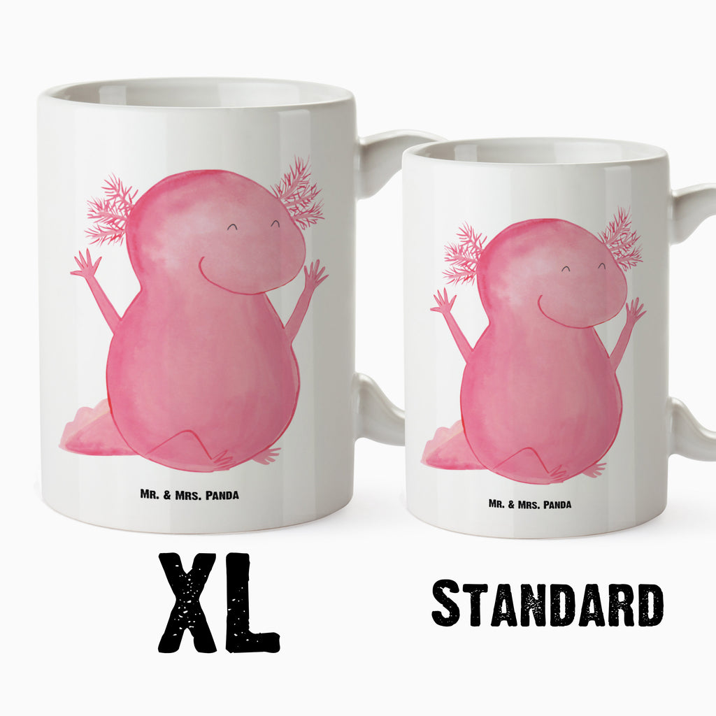 XL Tasse Axolotl Hurra XL Tasse, Große Tasse, Grosse Kaffeetasse, XL Becher, XL Teetasse, spülmaschinenfest, Jumbo Tasse, Groß, Axolotl, Molch, Axolot, Schwanzlurch, Lurch, Lurche, fröhlich, Spaß, Freude, Motivation, Zufriedenheit