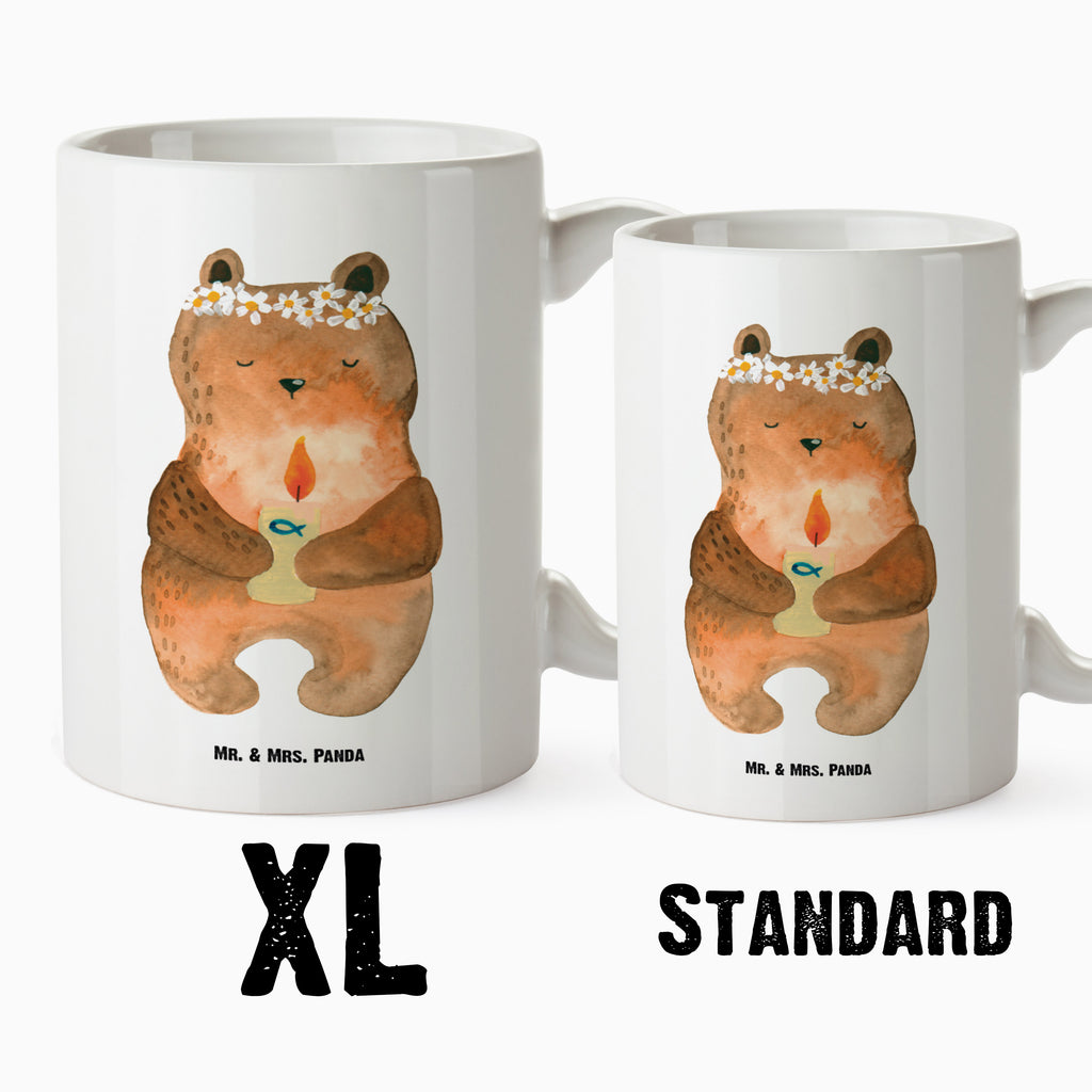 XL Tasse Kommunion-Bär XL Tasse, Große Tasse, Grosse Kaffeetasse, XL Becher, XL Teetasse, spülmaschinenfest, Jumbo Tasse, Groß, Bär, Teddy, Teddybär, Kommunion, Gottes Segen, Taufkerze, katholisch