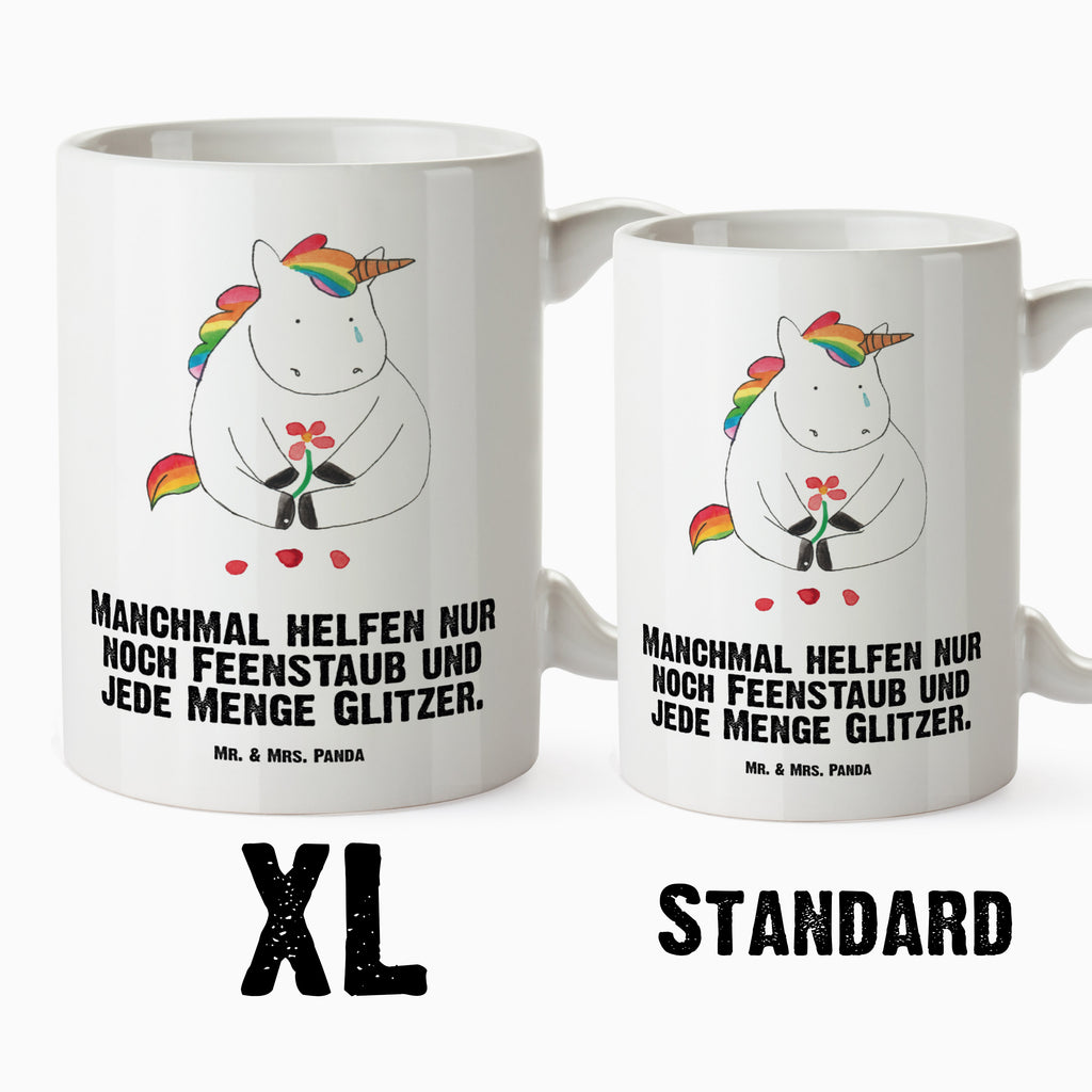 XL Tasse Einhorn Traurig XL Tasse, Große Tasse, Grosse Kaffeetasse, XL Becher, XL Teetasse, spülmaschinenfest, Jumbo Tasse, Groß, Einhorn, Einhörner, Einhorn Deko, Pegasus, Unicorn, Glitzer, Trösten. Freundschaft, Freunde, Liebe, Trauer, Grußkarte, Blume
